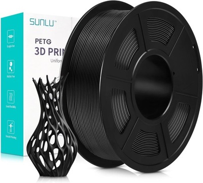 Filament Sunlu PETG 1,75 mm 1000 g Czarny Black