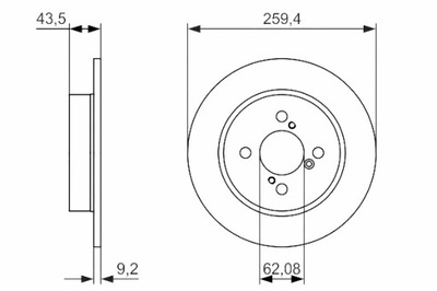 BOSCH DISCOS DE FRENADO 2 PIEZAS PARTE TRASERA SUZUKI SWIFT IV 1.2 1.3D 10.10-  