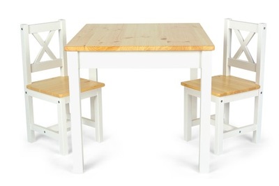 Dziecięcy stolik w stylu skandynawskim + 2 krzesła