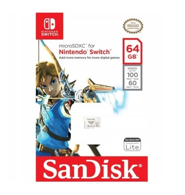 Karta pamięci SanDisk 64GB 100MBs Nintendo Switch