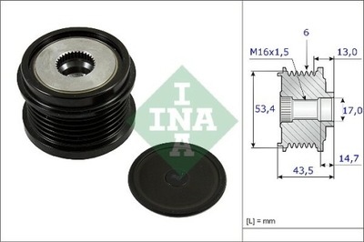 EMBRAGUE ALTERNADOR INA 535 0237 10  