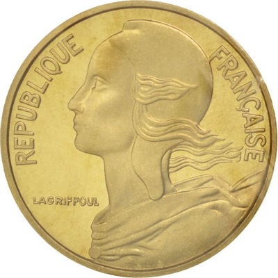 Moneta, Francja, 5 Centimes, 1974, MS(65-70), Alum
