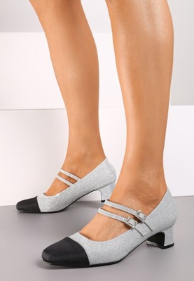 Renee Srebrne Czółenka damska 39