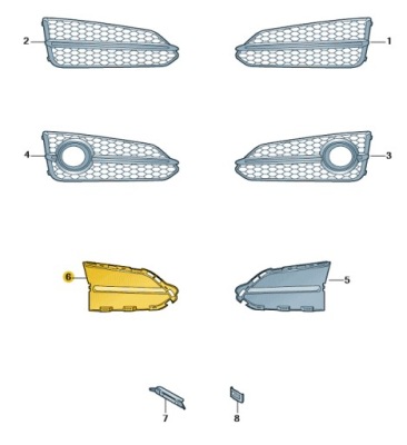 Заглушка решётки бампера передний audi a8 d4 правая polift aso оригинал фото №1