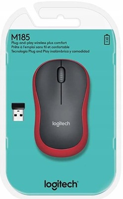 Mysz Bezprzewodowa Logitech M185 1000DPI Czerwona