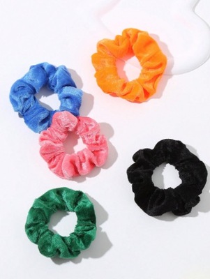 Scrunchie Aksamitne Gumki do Włosów 5 szt. (G)