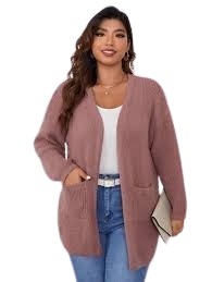 SHEIN PLUS SIZE RÓŻOWY SWETER NARZUTKA 48 ŁJA