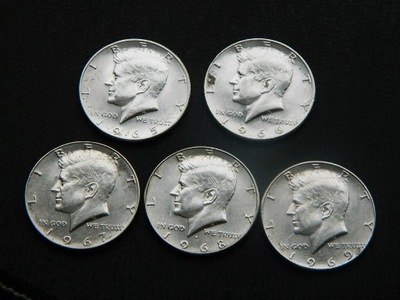 ZESTAW HALF DOLLAR 1965-1969 SREBRO