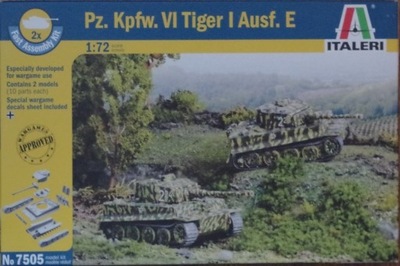 Italeri 7505 Modele czołgów PzKpfw.VI Tiger Ausf.E -2szt 1:72 24H
