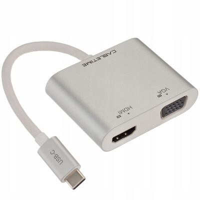 AUDA Adapter konwerter kabel USB-C 3.1 do HDMI VGA