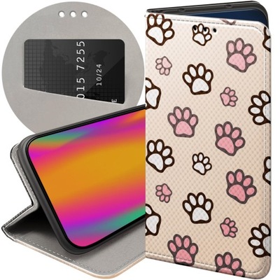 ETUI Z KLAPKĄ DO HUAWEI Y7 2019 WZORY ŁAPKI ŚLADY ŁAPA STOPA FUTERAŁ CASE