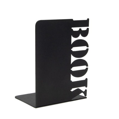 Podpórka do książek metalowa czarna napis BOOK
