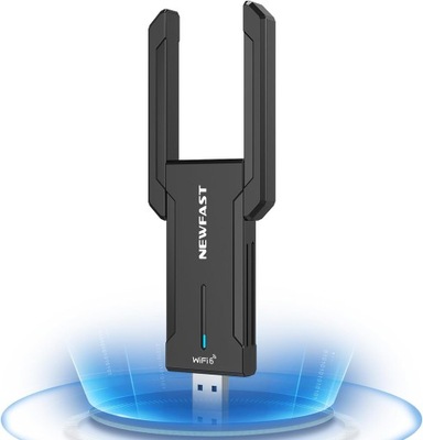KARTA SIECIOWA ZEWNĘTRZNA NEWFAST KLUCZ USB WIFI 5400MBPS PC TRÓJZAKRESOWY