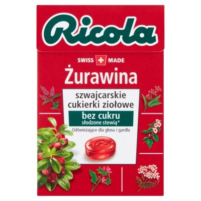Cukierki ziołowe Ricola żurawina 27,5 g