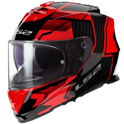 CASCO LS2 FF800 STORM II TRACKER INTEGRALNY CZARNO ROJO LUSTRE ROZM. L  