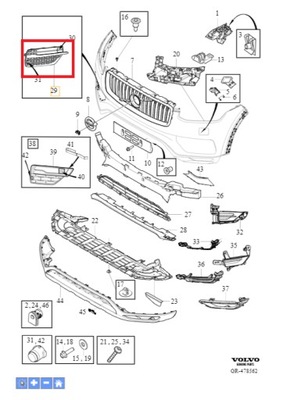Решітка радіатора volvo xc90 права сторона фото №1