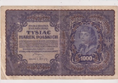 1000 marek 1919 I serja B ladny stan z obiegu