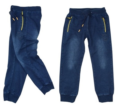 Spodnie chłopięce jeansowe dresowe joggery 122-128