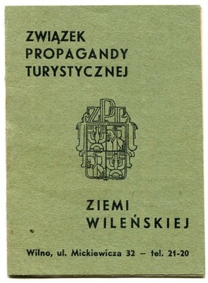 WILNO / ZIEMIA WILEŃSKA :: Karta Turystyczna : 1939 rok