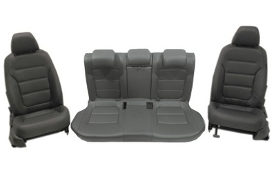 Vw jetta 5c6 салон сидіння комплект шкіра czarna фото №1