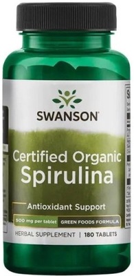 Swanson Spirulina Certyfikowana 180t. Algi Detoks