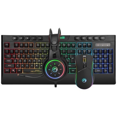 Marvo CM305, RGB zestaw klawiatura + mysz i słuchawki dla graczy, US, do gr