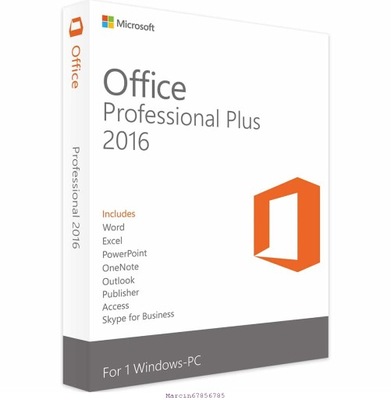 Microsoft Office 2016 Pro Plus 1 PC / licencja wieczysta BOX