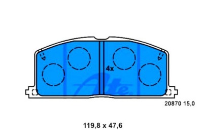 Ate гальмівні колодки гальмівні toyota camry carina ii celica фото №1