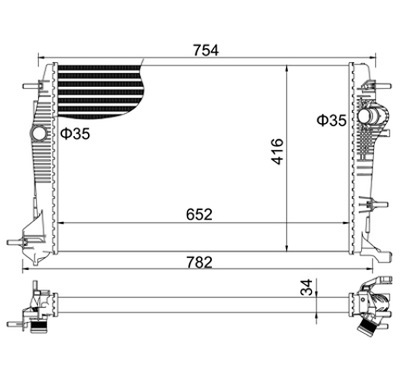 CHLODNICA, SISTEMA DE REFRIGERACIÓN DEL MOTOR HART 620 208  