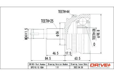 DRIVE+ ШАРНИР ПОЛУОСИ ВНЕШНИЙ ALFA ROMEO 155 2.0 16V TUR BO Q4 137