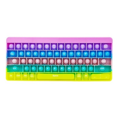 Rainbow Keyboard Pop It Fidget Toy
