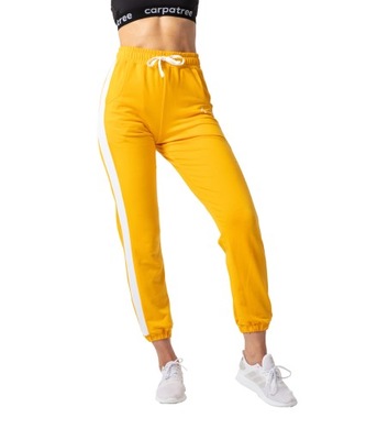 Spodnie dresowe żółte sportowe fitness L Carpatree