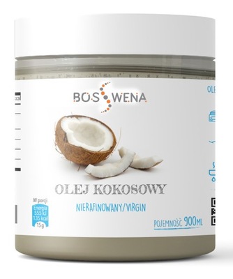 OLEJ KOKOSOWY 900ml NIERAFINOWANY /VIRGIN BIOSWENA