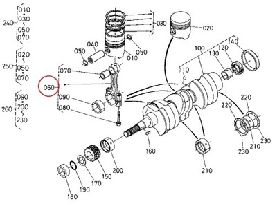 BIELA DEL MOTOR KUBOTA MOTOR D750  