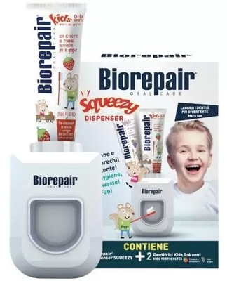 Biorepair Squeezy dozownik do pasty dla dzieci + Biorepair Junior Kids