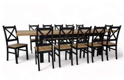 Masywny stół rozkładany 100x200/300 12 krzeseł