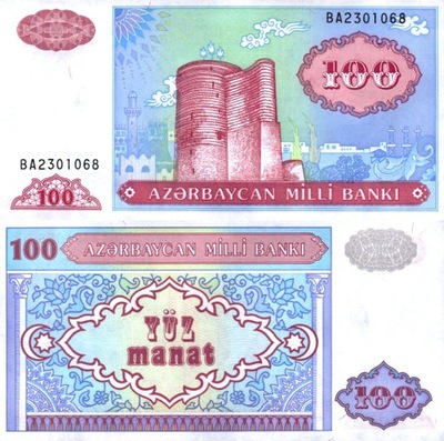 # AZERBEJDŻAN - 100 MANAT - 1993 - P-18b - UNC