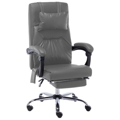 VidaXL Krzesło biurowe z funkcją masażu, antracyto