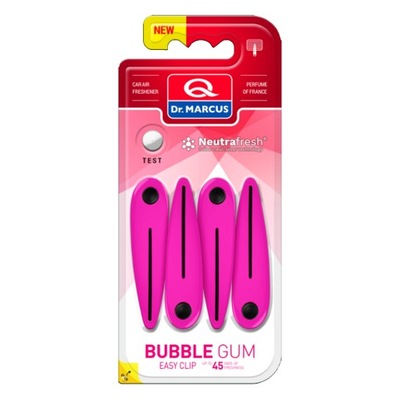 DR MARCUS ZAPACH EASY CLIP BUBBLE GUM 4szt WPINKA ZAPACHOWA KLIPS