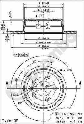 DISCO DE FRENADO ROVER 75 99-04 PARTE TRASERA  