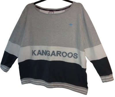 Bluza kangaroos oversize 48 50 szara z aplikacją