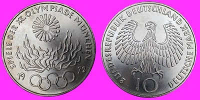 Niemcy 10 marek 1972 Monachium D SREBRO /1646