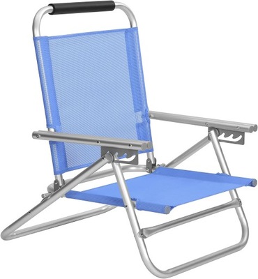 Składany leżak krzesło plażowe ogrodowe turystyczne niebieskie