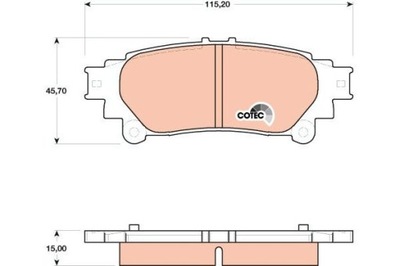 ZAPATAS DE FRENADO LEXUS RX350 AWD 09- PARTE TRASERA GDB4174 TRW TRW GDB4174 JUEGO  