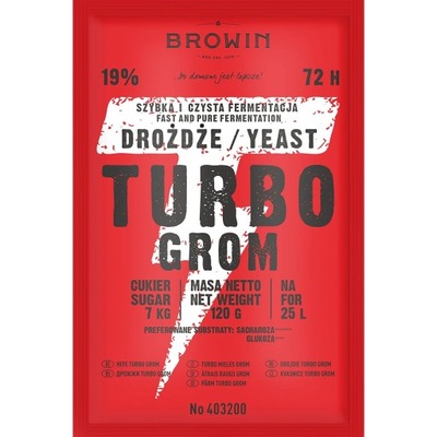 Drożdże gorzelnicze TURBO Grom 72h 120 g BIOWIN