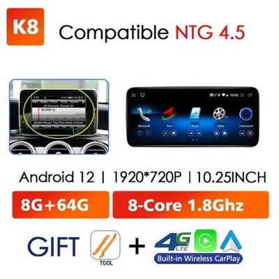 DE AUTOMÓVIL NAVEGACIÓN GPS CARPLAY PARA MERCEDES GASOLINA W176 C117 X156 W463 2012-2018  