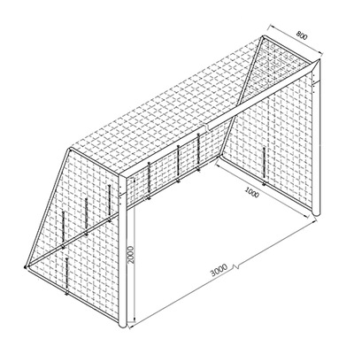 Siatka na bramkę 3x2m 4mm 300 x 200mm biała