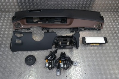 Mercedes w222 панель приладів панель  подушки безпеки ремені оригінал шкіра hud коричневий orginal фото №1