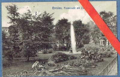 Wrocław. Breslau. Park Staromiejski. Fontanna. Pałac. B237