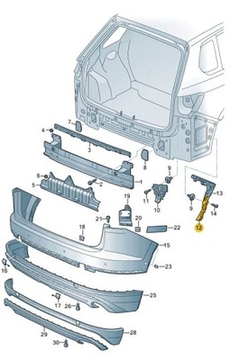 БАШМАК НАПРАВЛЯЮЩАЯ БАМПЕРА VW TOUAREG III TL НИЗ